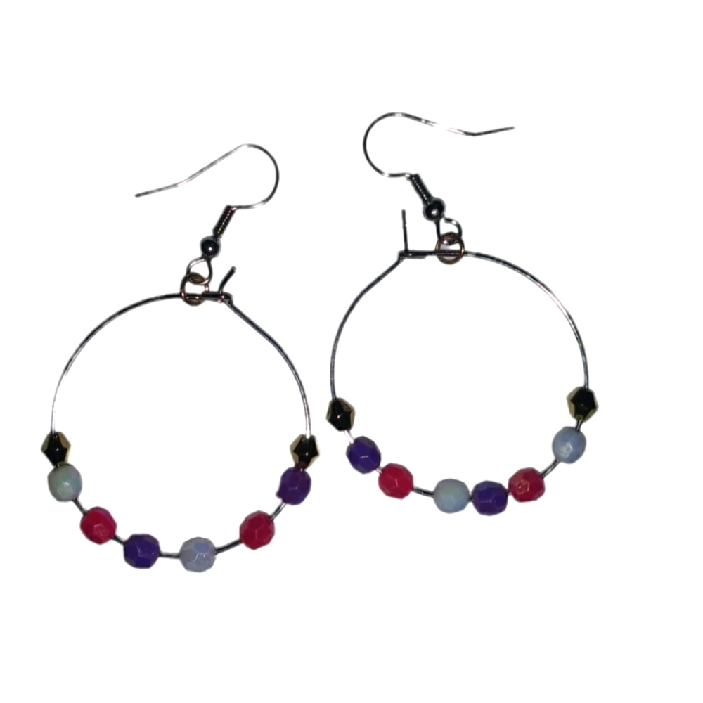 Handmade Bead And Hoop Earnings